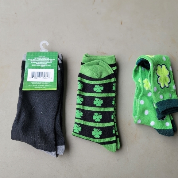 NWT Lot of 3 Mens Crew Socks Sock IRELAND Saint St Patrick's Day Irish Green - Picture 4 of 6
